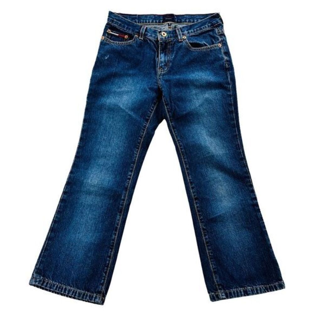Tommy Hilfiger Womens Blue Jeans Tommy Jeans Vintage Logo Dark Wash Size 5